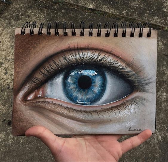 طرح نقاشی چشم با مداد
