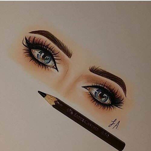 نقاشی چشم با مداد