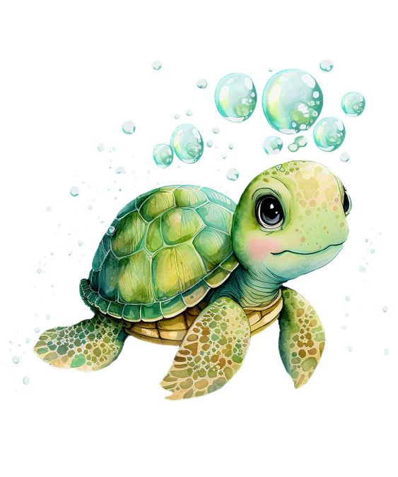 نقاشی لاکپشت با مدادرنگی